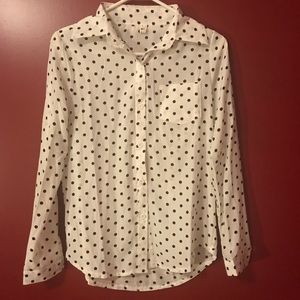 Polka dot button down